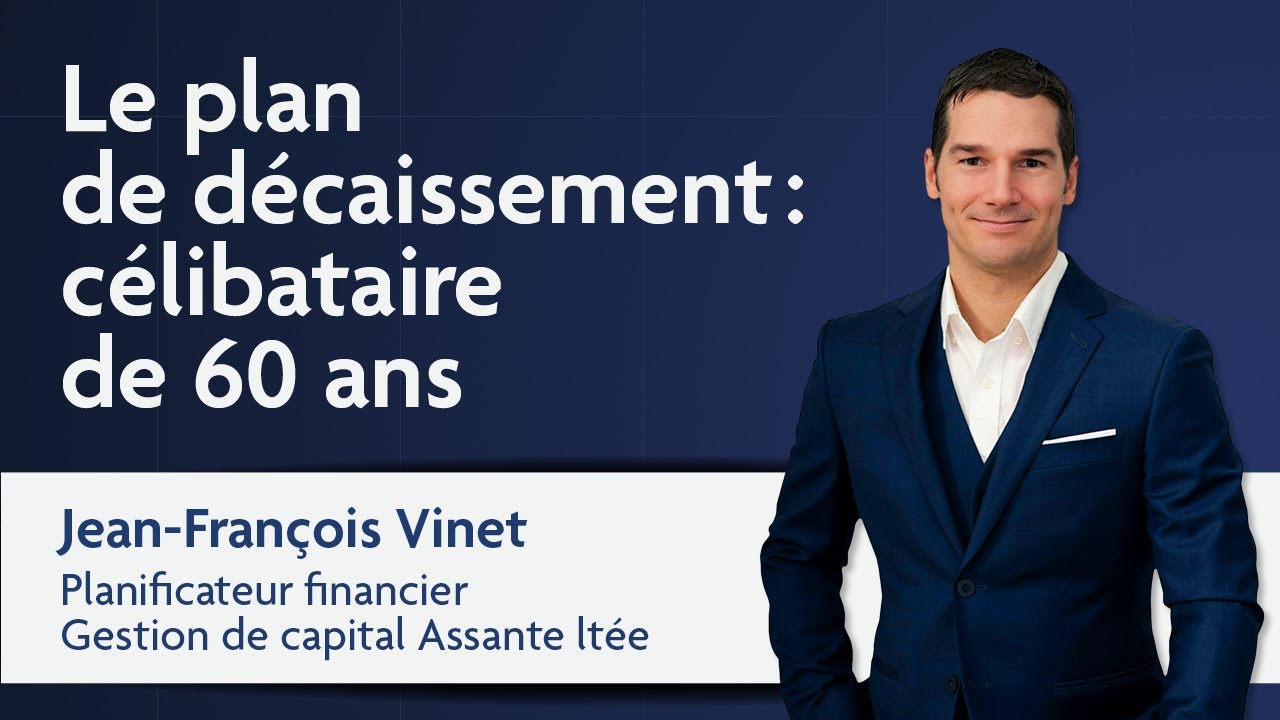Exemple d'un plan de décaissement - personne célibataire de 60 ans. CELI, REER, RRQ, SV, SRG, etc.