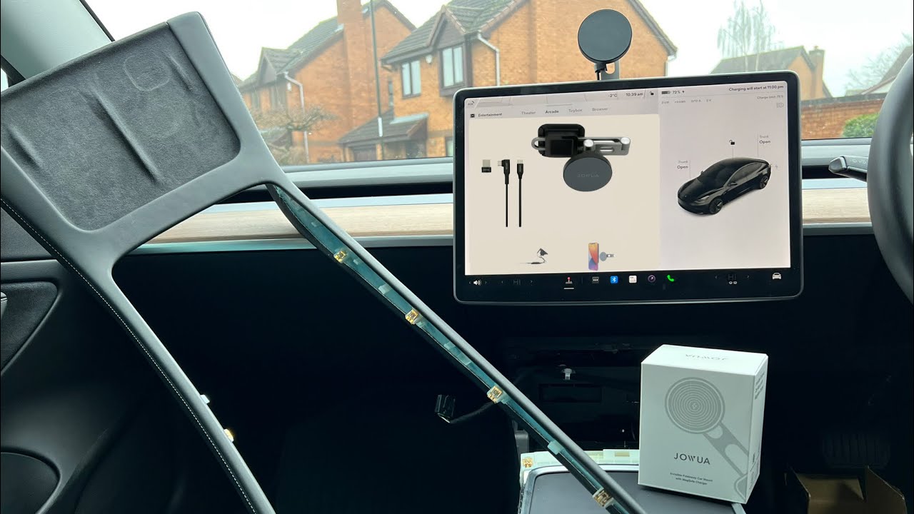 JOWUA | Invisible Car Mount with MagSafe Charger | Tesla Model 3