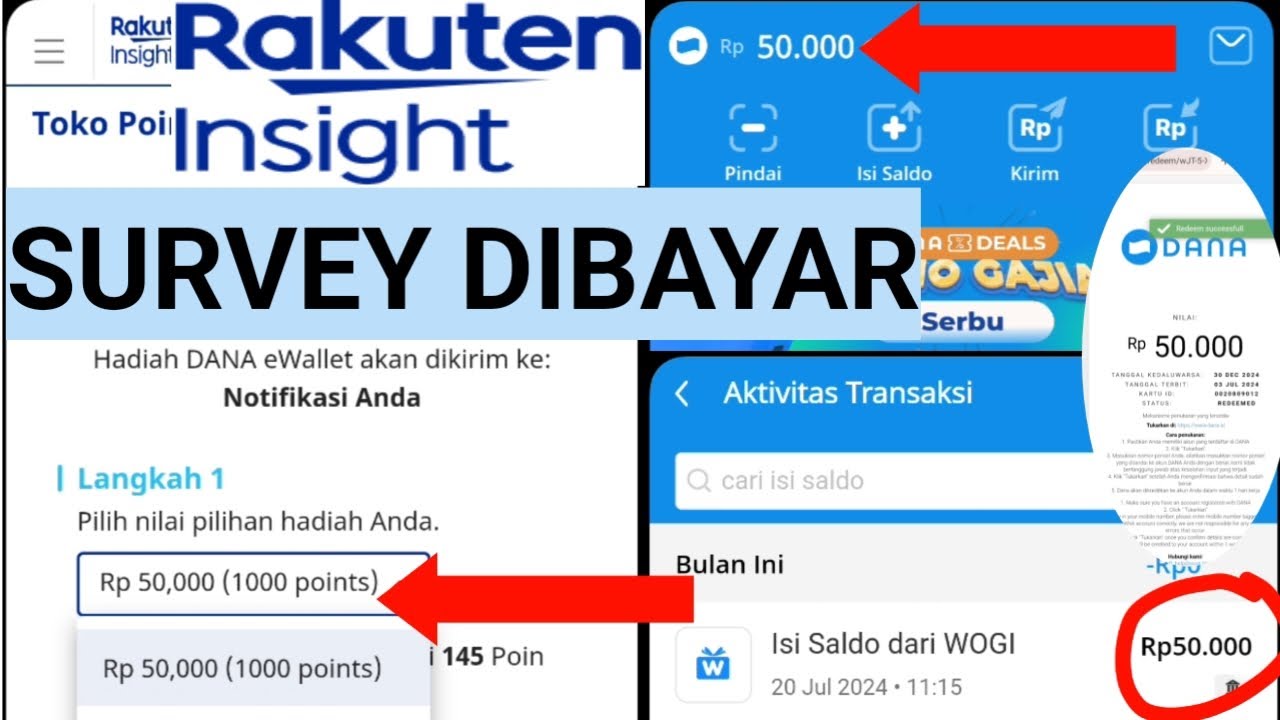 cara redeem atau menukar poin rakuten insight survey ke hadiah | cara dapat uang dari survey gratis
