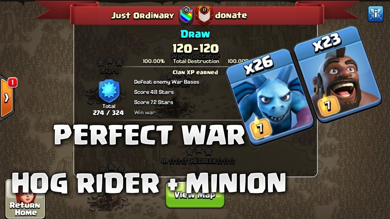 Hog Riders & Minions TH11 3 Star Gameplay | Just Ordinary vs Donate (Perfect War)