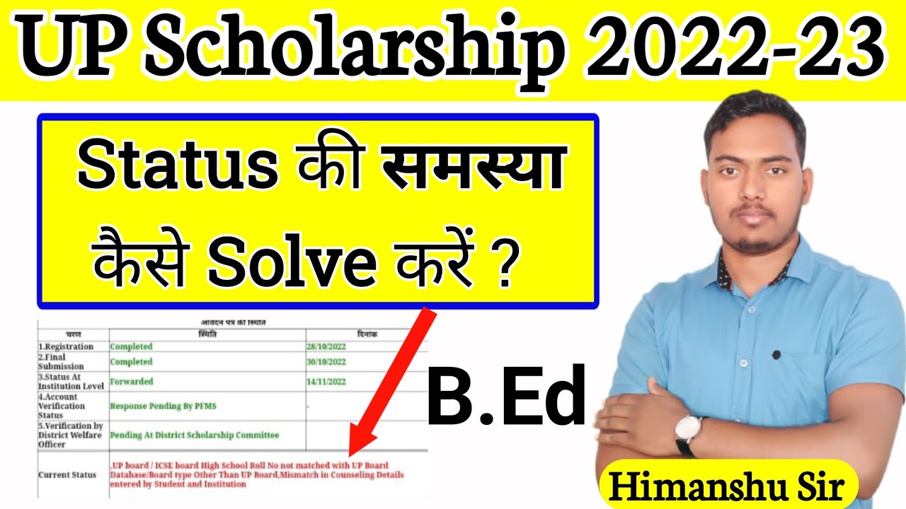 Up Scholarship 2022 Update | UP Scholarship Status ? |B.Ed Scholarship Status |  The Perfect Study