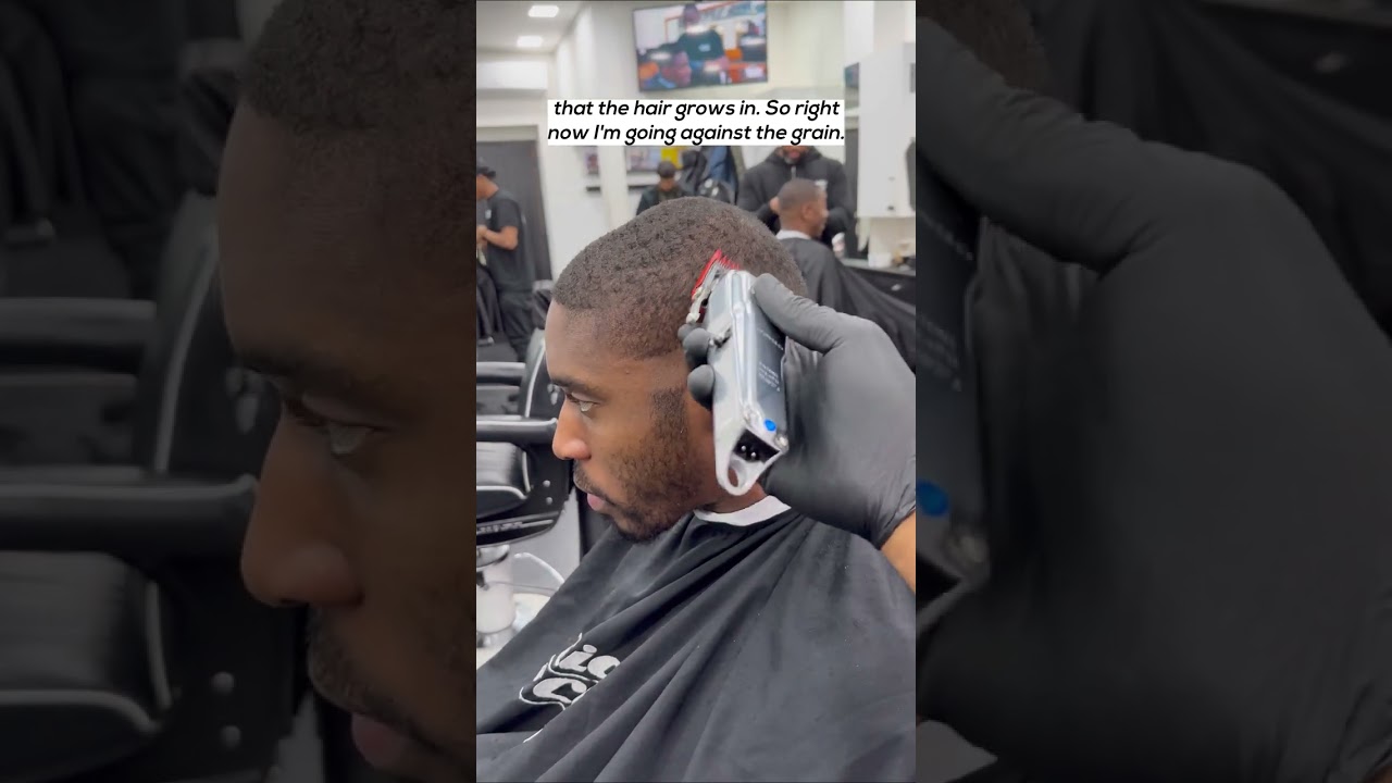 The DIFFERENCE between cutting with/against the grain #shorts #haircut