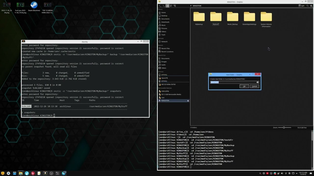 Bad restic tutorial. 5 min or less. quick backup and restore.