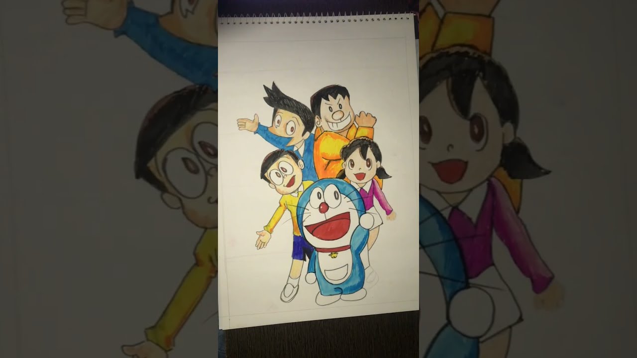 Doraemon Drawing Challenge: Using ONLY Bright Colors! 🖍️