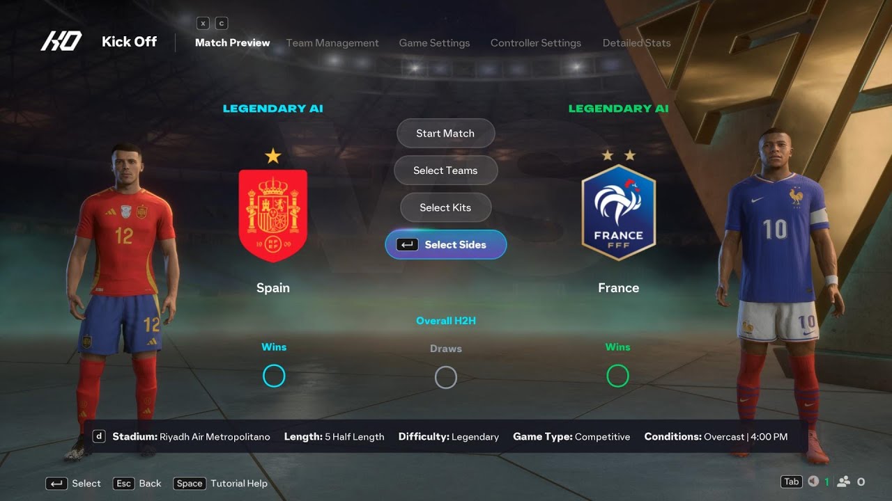 Испания против Франции | Международный | EA FC 26 | Симуляция