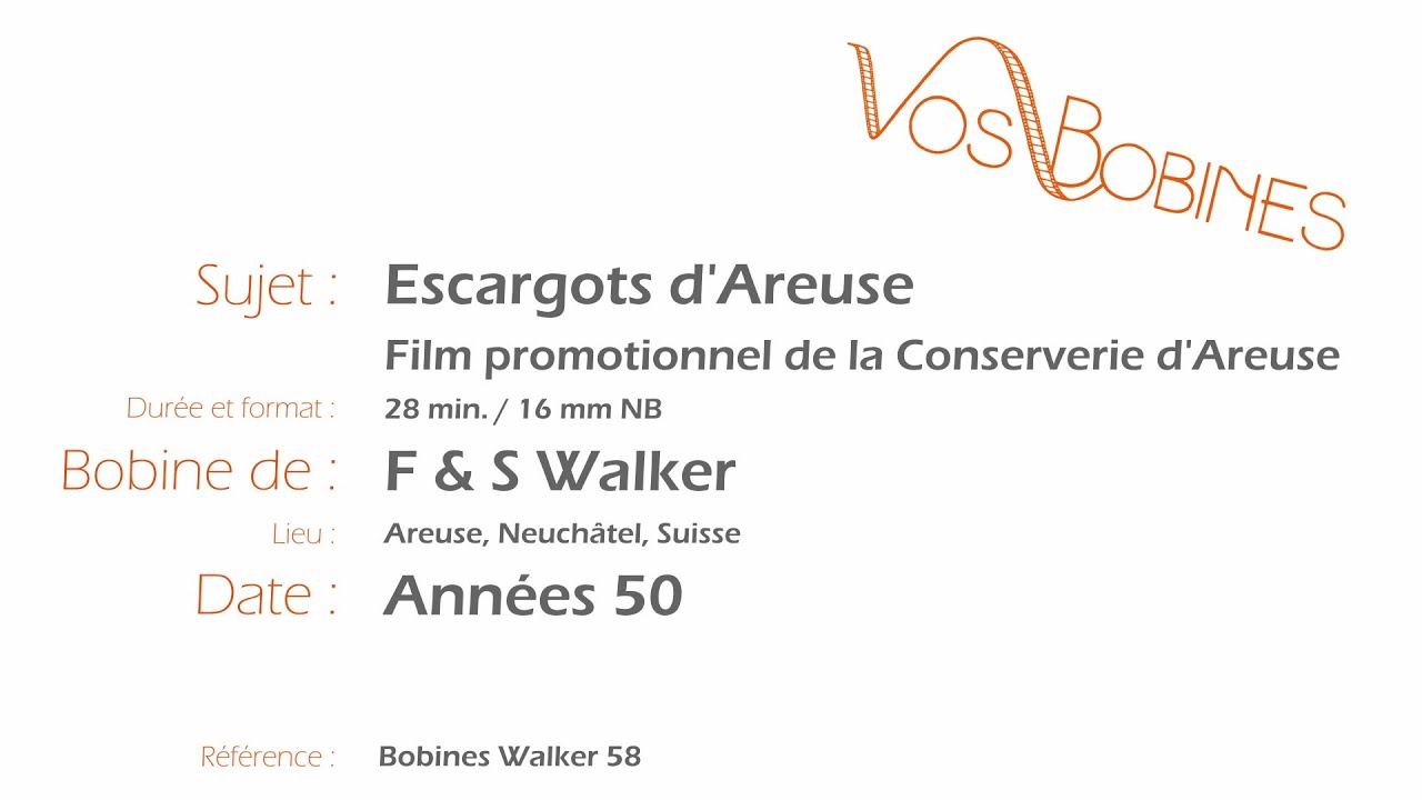 Escargots d'Areuse Conserverie F & S Walker