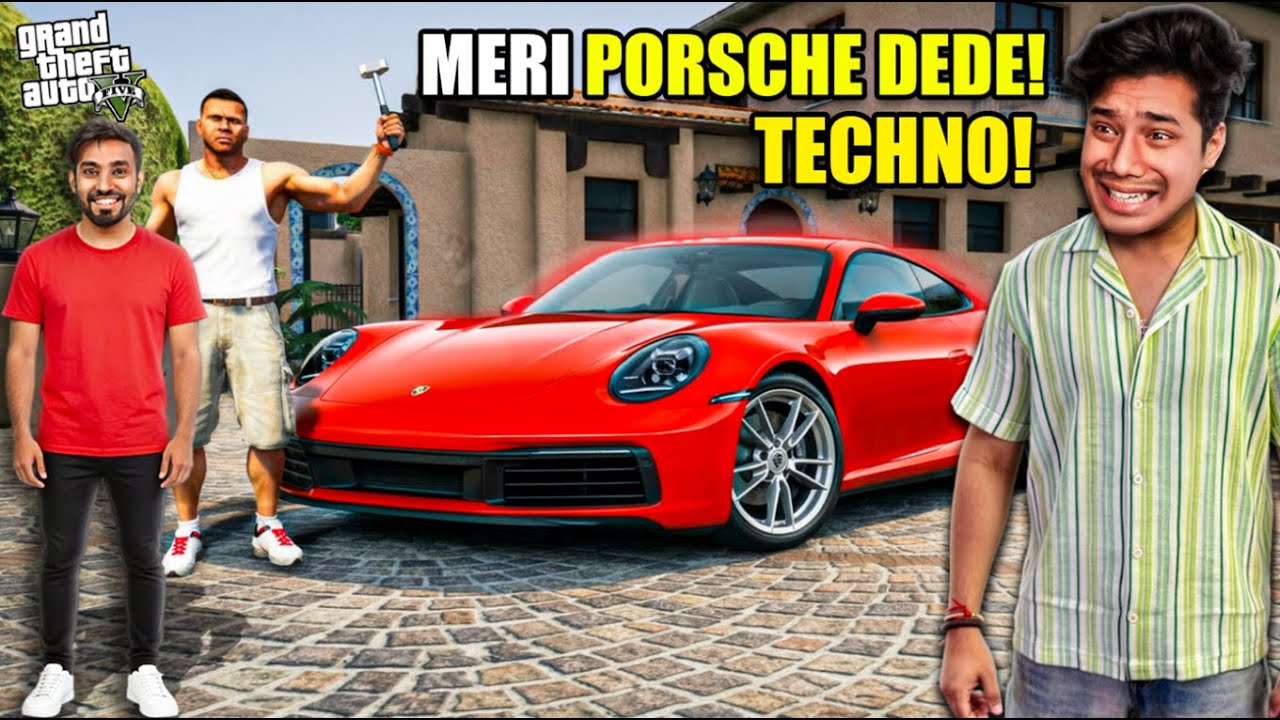 FRANKLIN AND TECHNO GAMERZ STOLE GAMERFLEET'S PORSCHE IN GTA 5 | LOS SANTOS