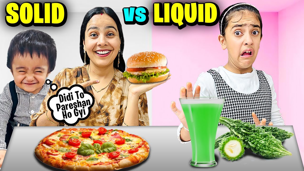 SOLID vs LIQUID FOOD EATING CHALLENGE😍| Food Challenge India | Funny Challenge | Samayra Narula