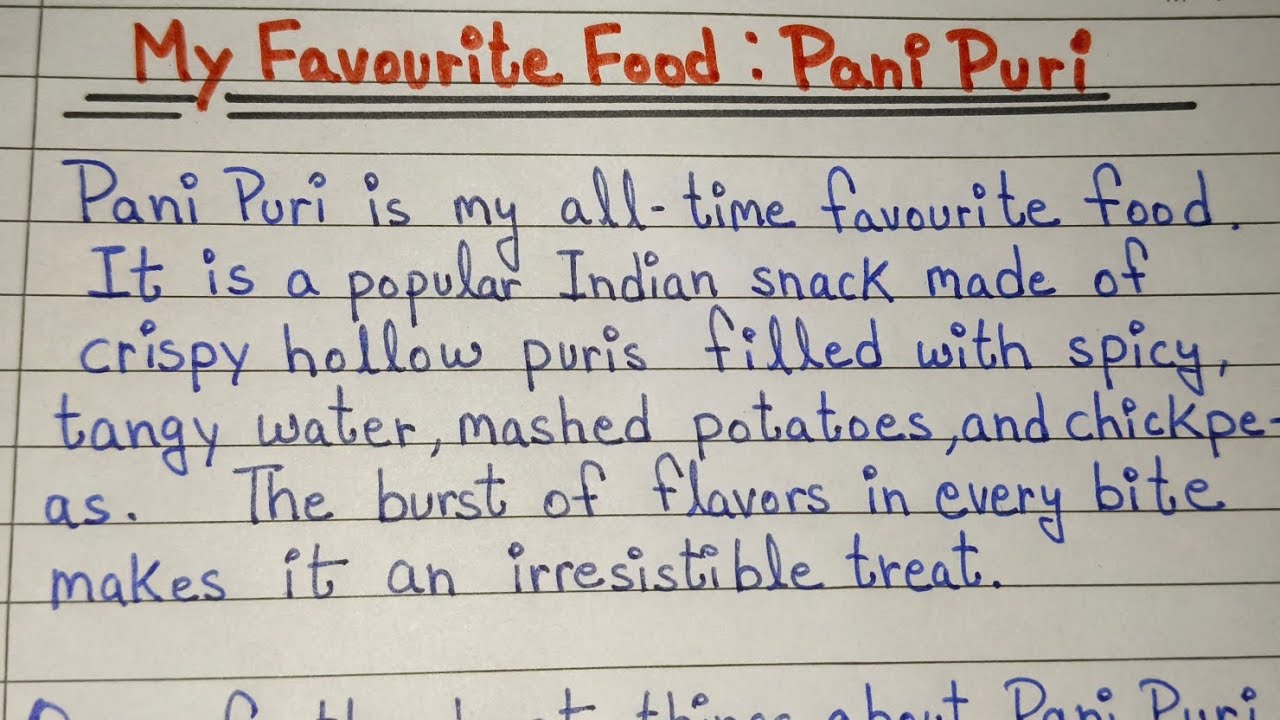 Essay on My Favourite Food Pani Puri | Essay Writing