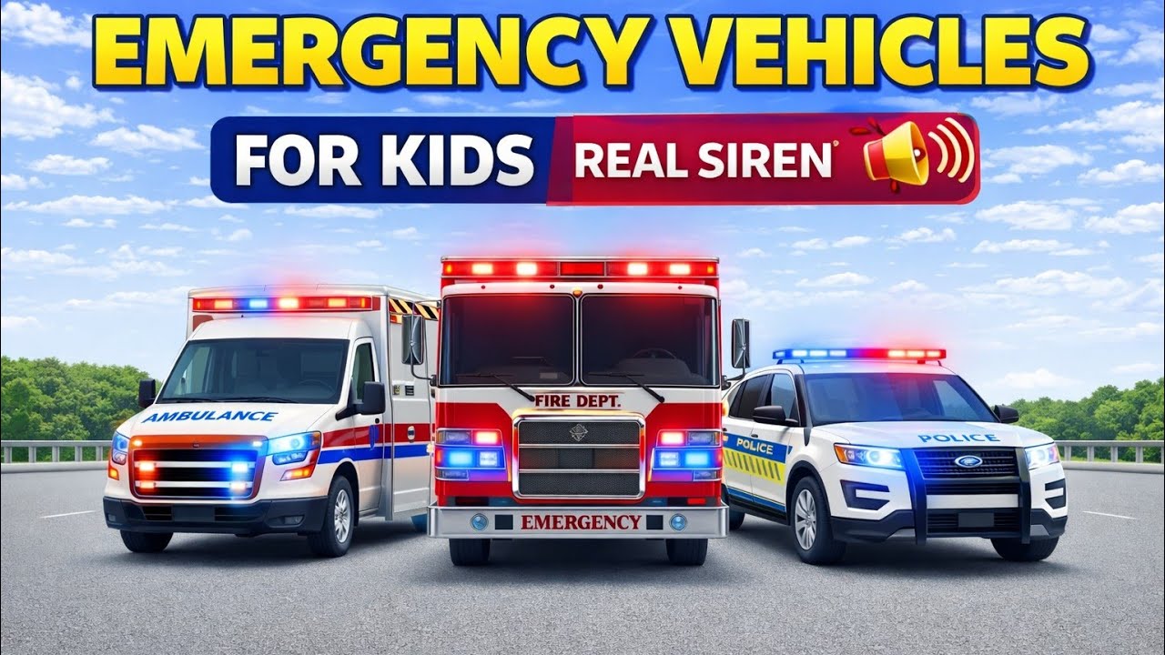 Emergency Vehicles Names and Sounds for Kids 🚓🚑 | Hindi Learning Video | Smart Kids Masti Mind