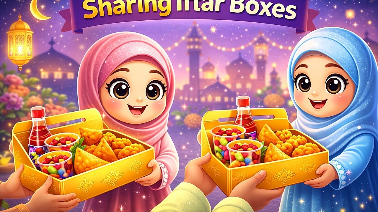 Iftar Preparation + Sharing Meal Boxes | Ramadan Kids Cartoon # Kindness & Sharing Boxes| Ramadan