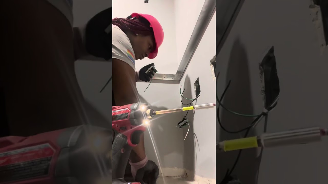 Black female electrician|Wiring a dual-receptacle (breakdown voiceover)