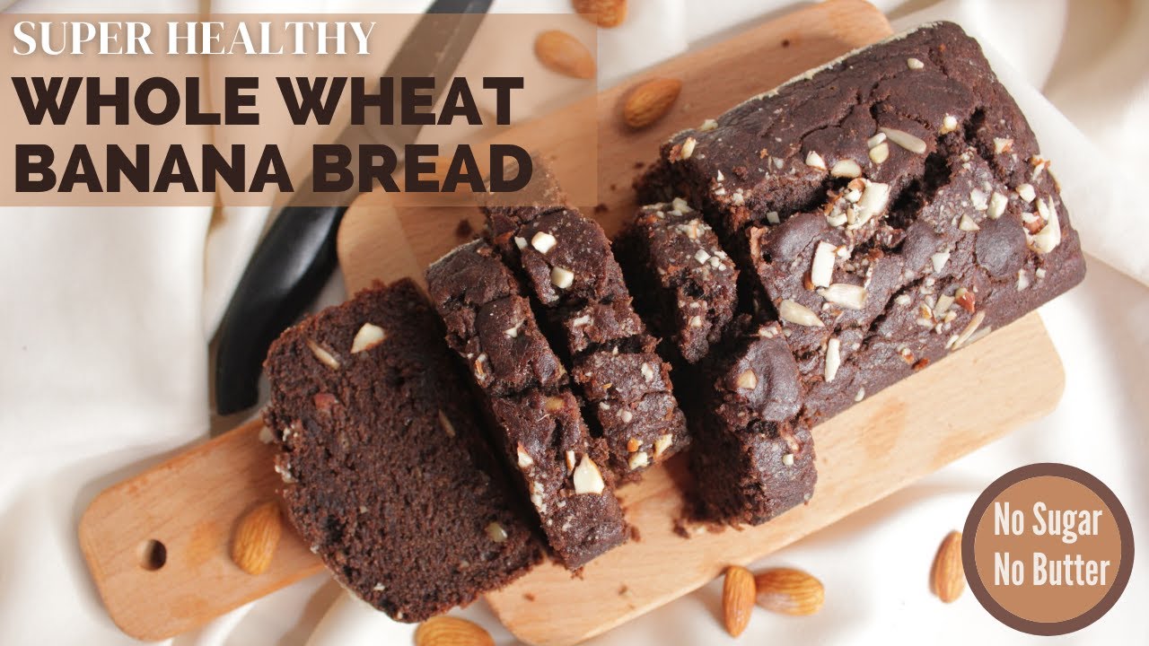 HEALTHY WHOLE WHEAT BANANA BREAD RECIPE: Made with Whole wheat and Jaggery | Healthy snack recipe