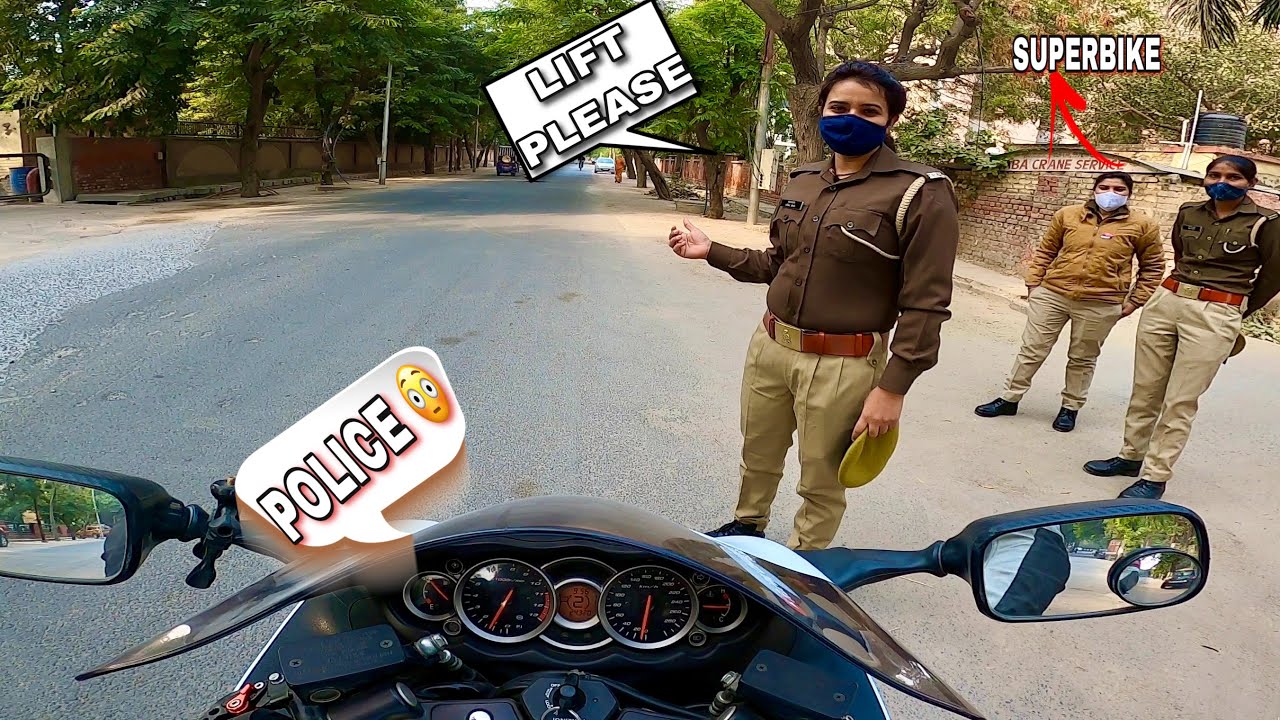 Lady Singham Wants A Ride On Superbike | Police VS Superbike | Superbike Delivery |z800