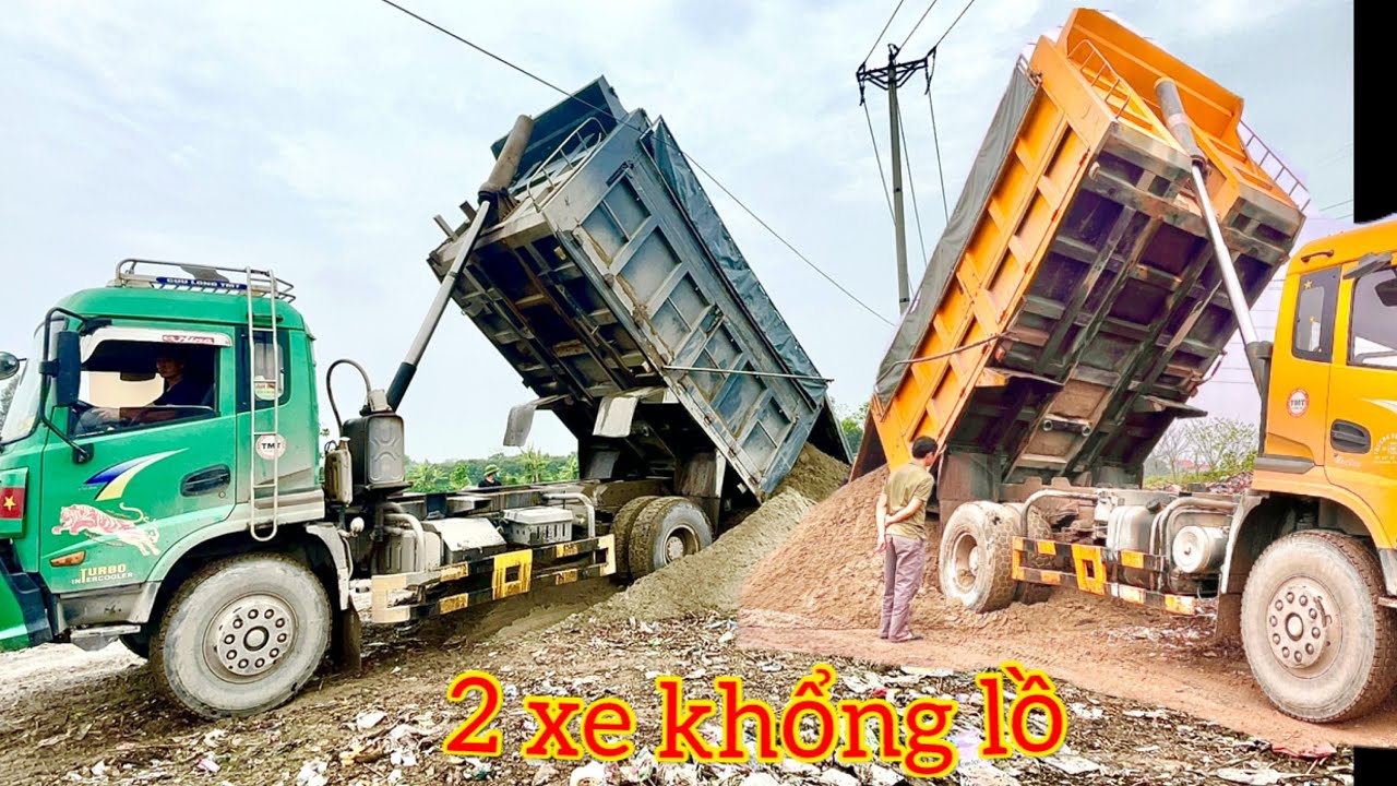 Ô tô tải Hoàng huy khổng lồ chở cát | xe tải Howo đổ cát|Công nông chở cát|Giant truck carrying sand