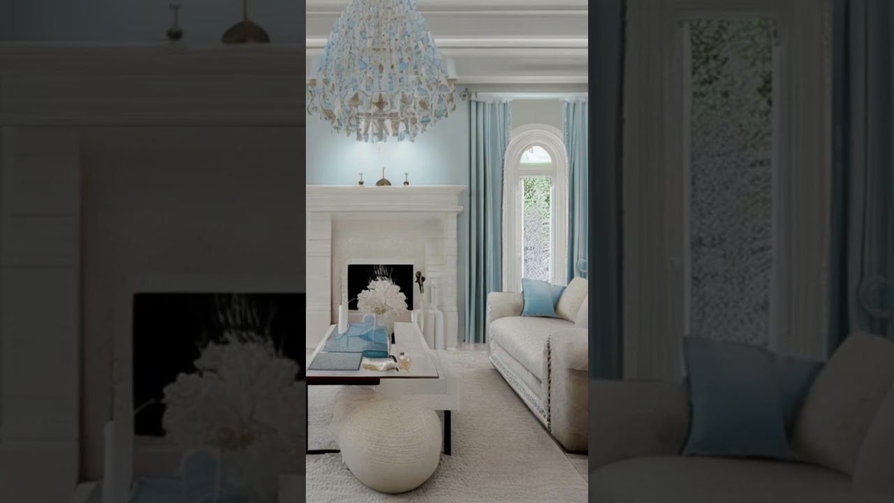 Blue Ivory With Grey shed of Living Room Design ideas, Make your home beautiful with us. Architect