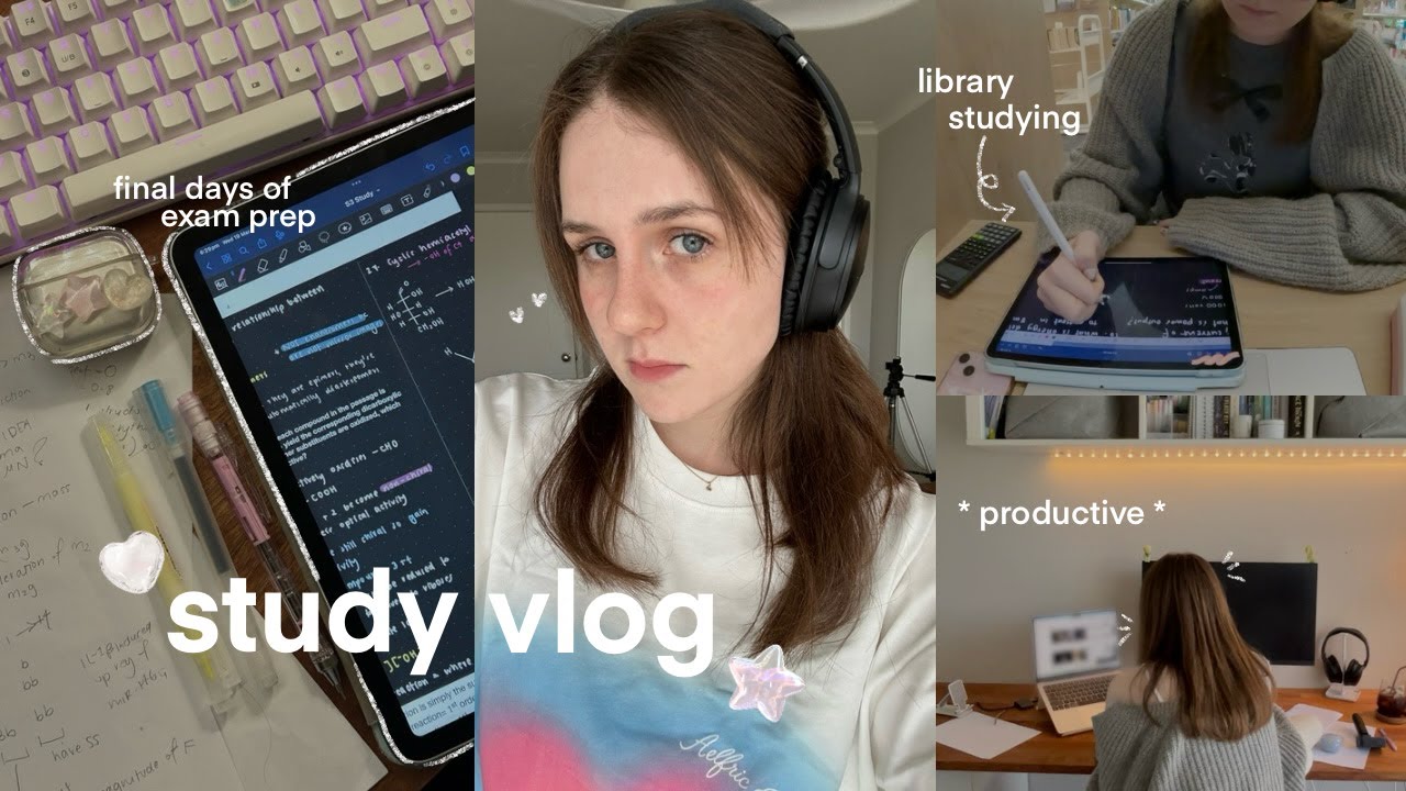 STUDY VLOG 📚 productive days of exam prep, library studying, early mornings + realistic uni days