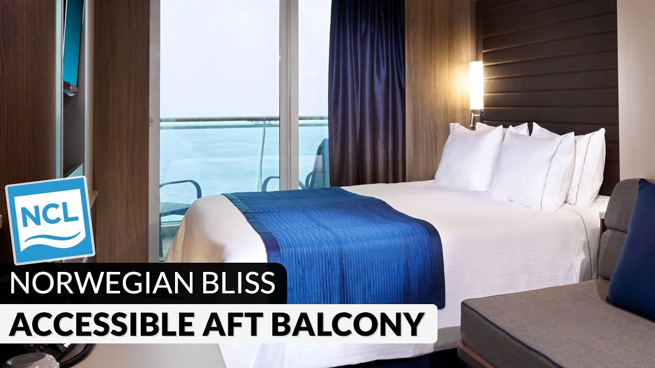 Norwegian Bliss | Accessible Aft-Facing Balcony Stateroom | Full Walkthrough Tour & Review 4K