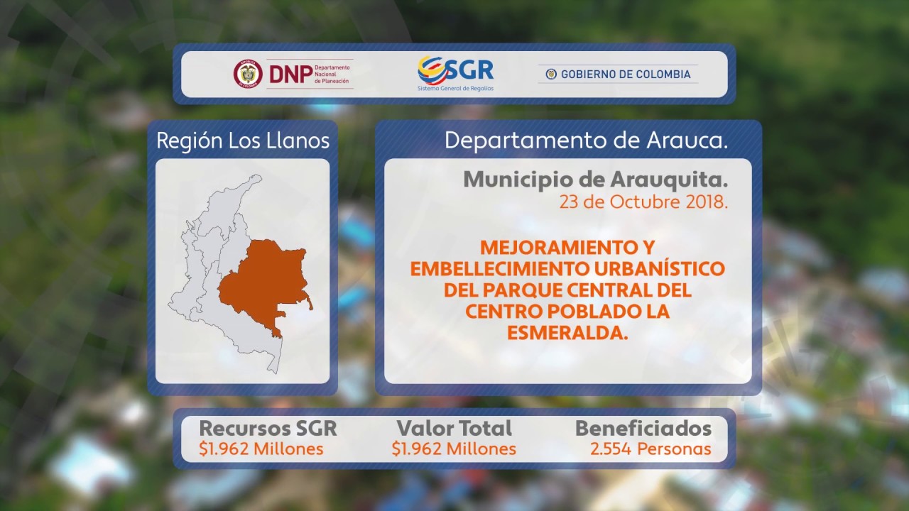 Mejoramiento y embellecimiento urbanístico parque central del centro poblado la Esmeralda, Arauquita