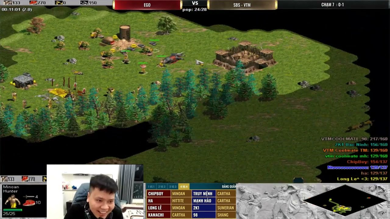 AOE: EGO vs SBS + Vitamin | 4v4 Random #chimsedinang