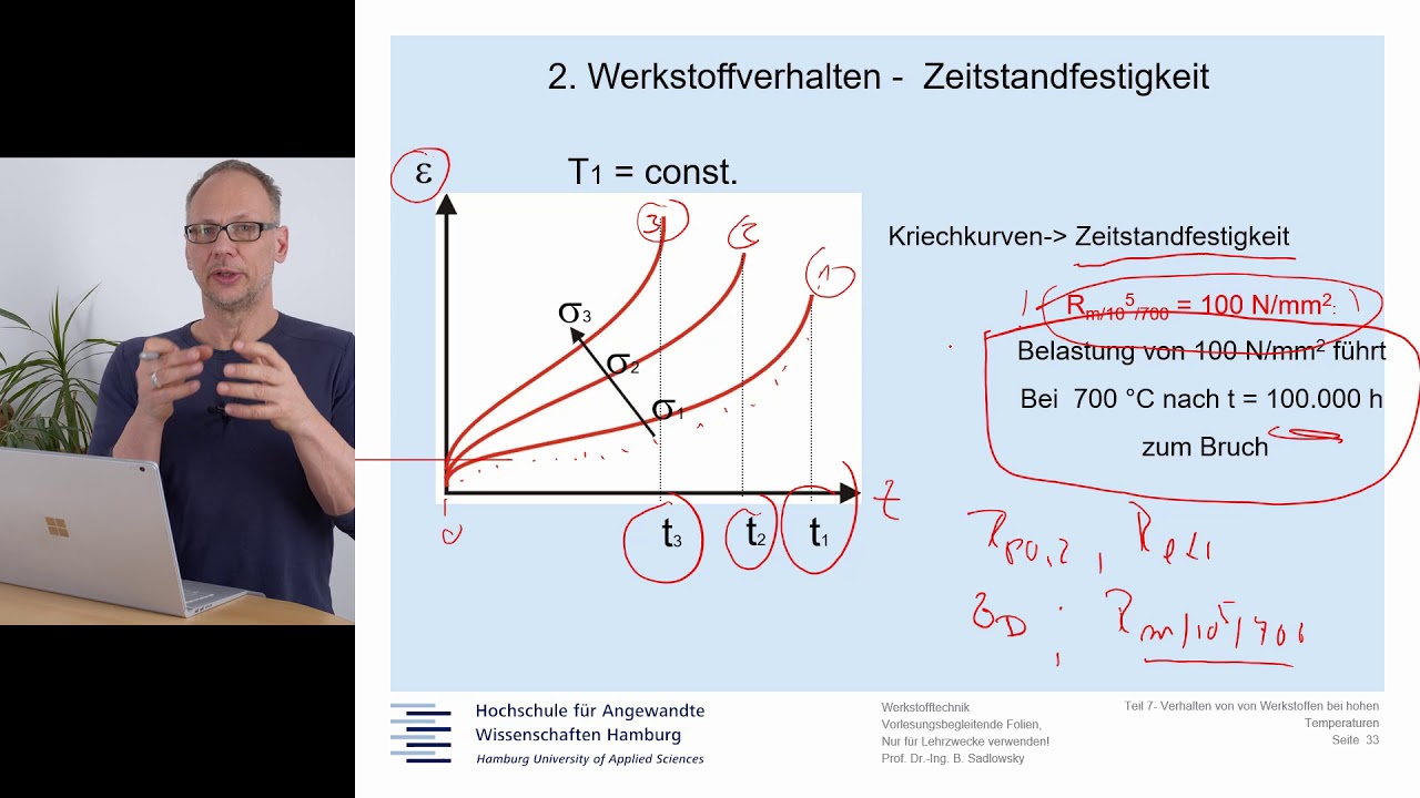7c, Kriechen [Werkstofftechnik mit Prof. Sadlowsky]