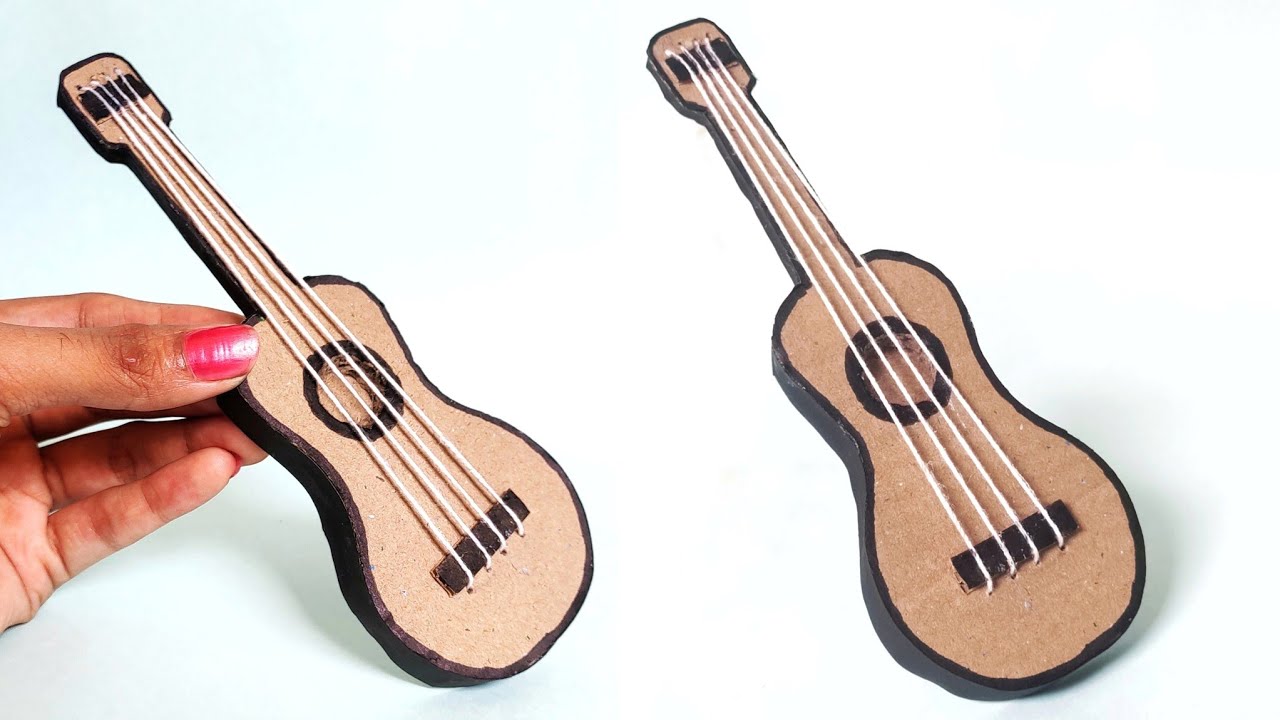 Mini guitar making From Cardboard | Diy - Showpiece | Craft ideas from waste | Best Out Of Waste