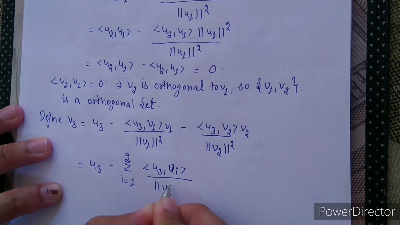 Gram Schmidt Orthogonalization Process