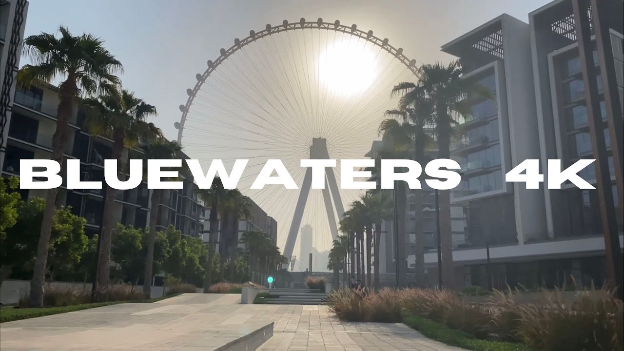 4k walking tour through bluewaters island, dubai