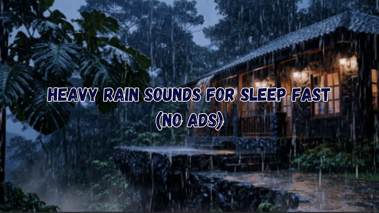 Heavy Rain on Cabin Roof 🌧️ ASMR Rain Sounds for Deep Sleep (No Ads)