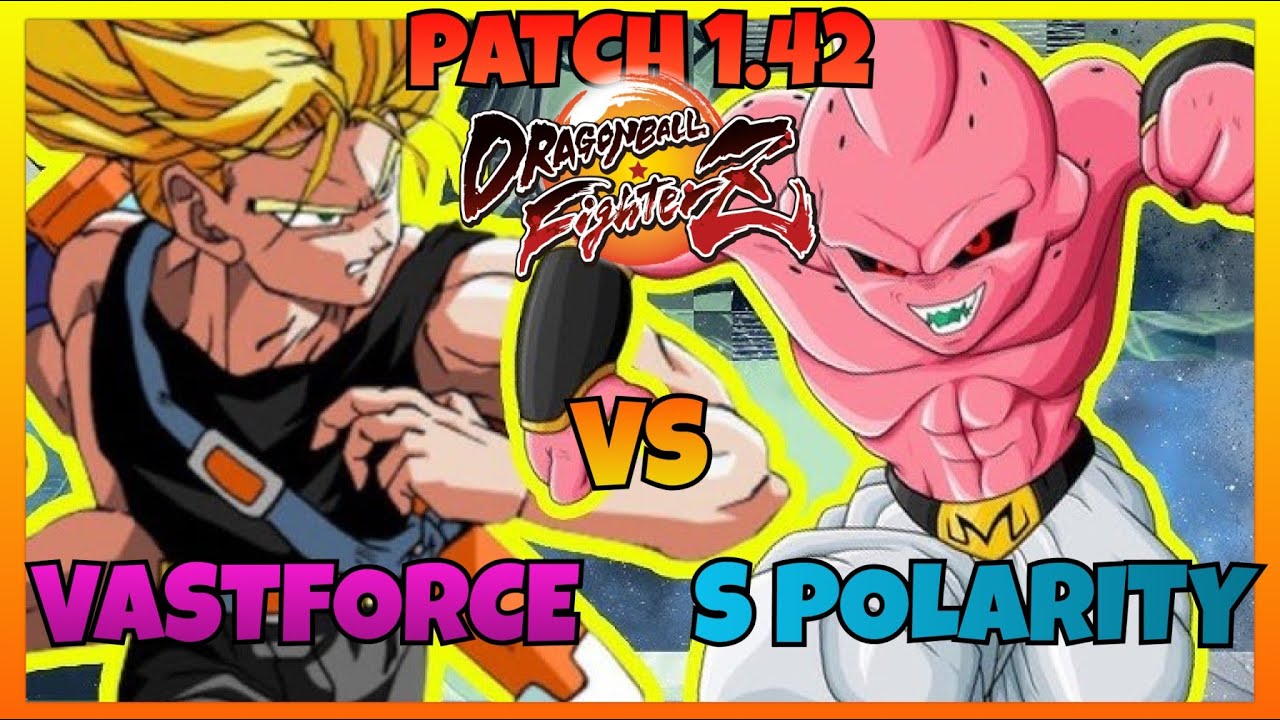 DBFZ 1.42 VASTFORCE vs S POLARITY gameplay (Gogeta 4, UI Goku, Trunks vs Kid Buu, Blue Gogeta, A21)