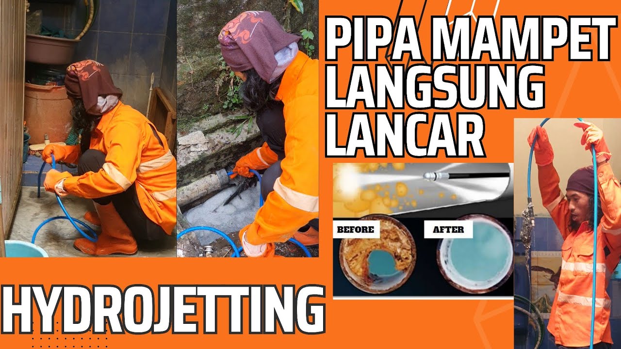 KAMAR MANDI MAMPET. Hydrojetting Saluran mampet yang penuh lemak mengeras. #pipamampet