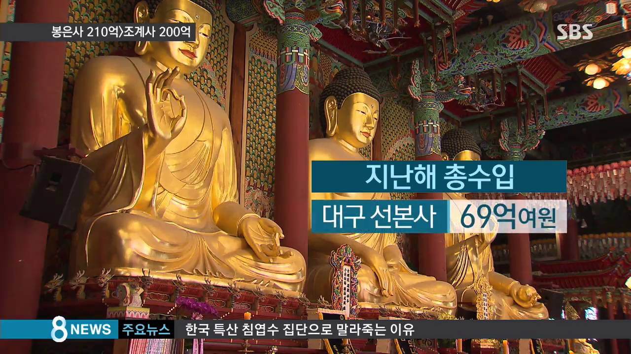 봉은사 '210억' 수입 공개…조계사보다 많다 / SBS