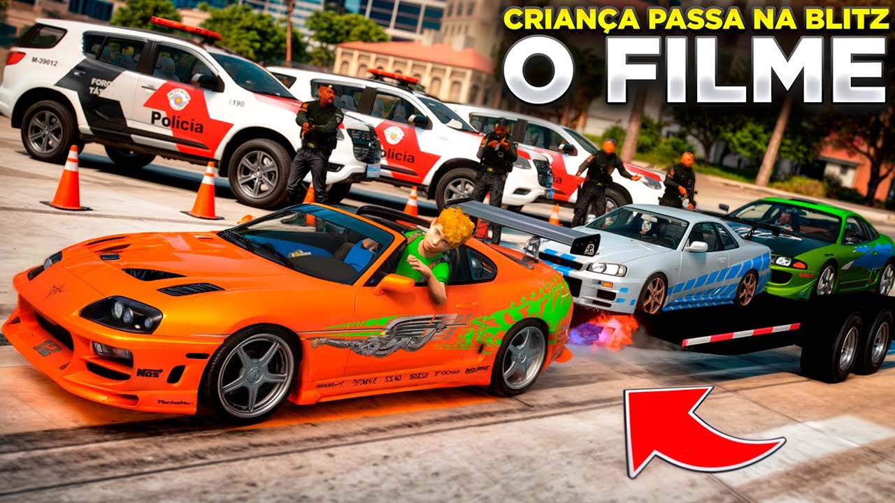 CRIANÇA COM TODOS VELOZES E FURIOSOS ROUBADO TENTA PASSAR NA BLITZ!!🚔 O FILME (GTA 5)
