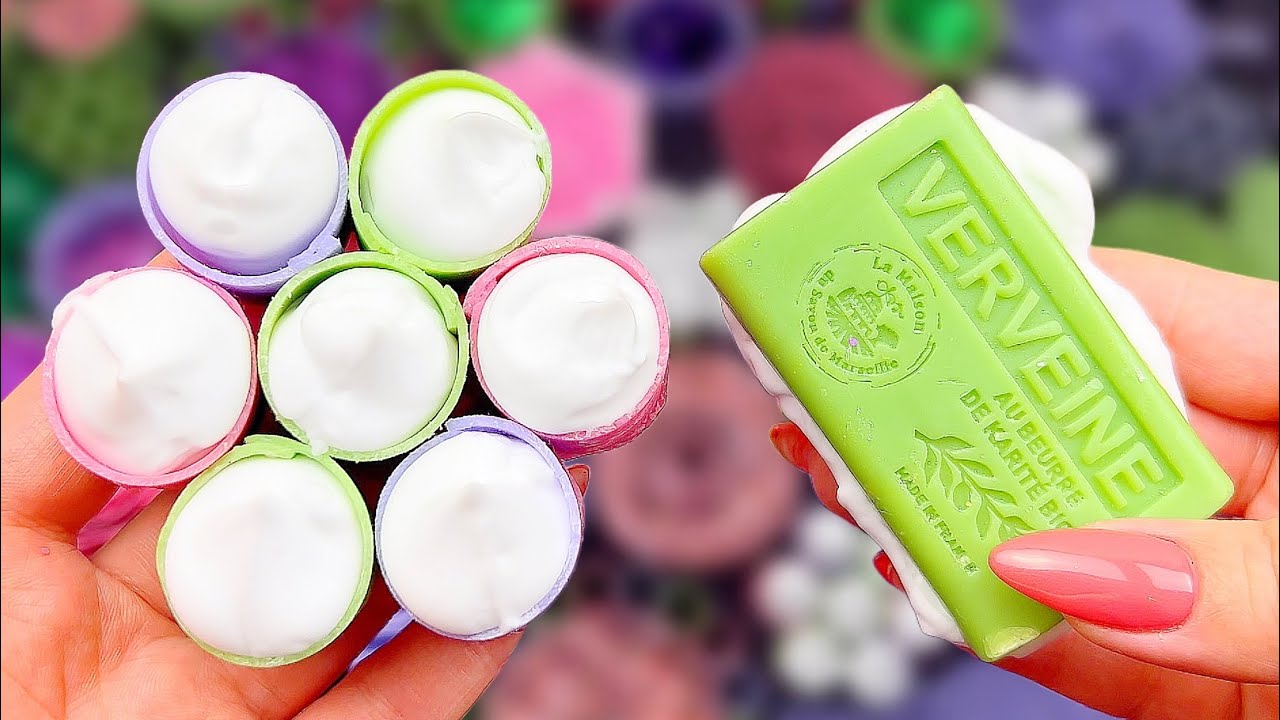 ASMR SOAP SOUNDS | ODDLY SATISFYING CLAY CRACKING | LUXURY SOAP CRUSHING BOXES GLITTER FOAM Nails UK