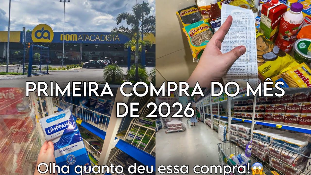 COMPRAS DO MÊS | A PRIMEIRA DO ANO!🛒 mostrei o valor total, mercado atacadista #compras 