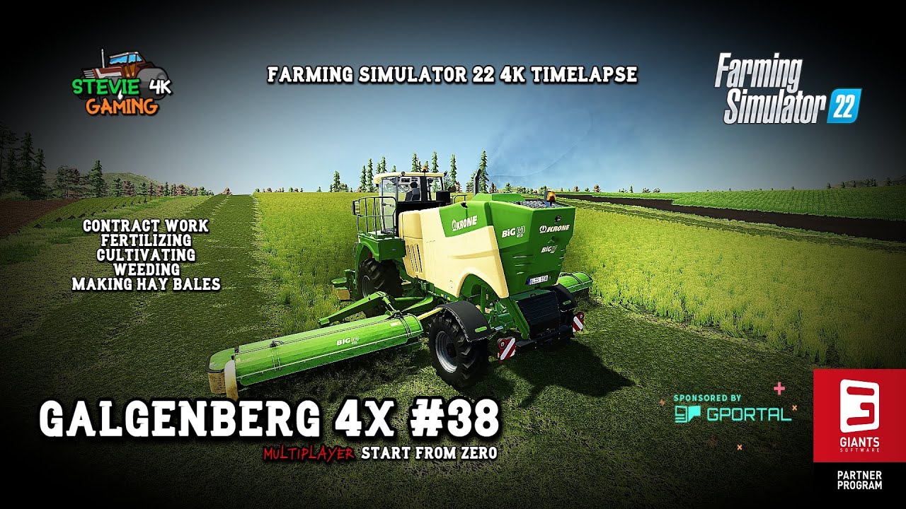 Galgenberg 4x/#38/Contract Work/Fertilizing/Cultivating/Weeding/Making Hay Bales/FS22 4K Timelapse