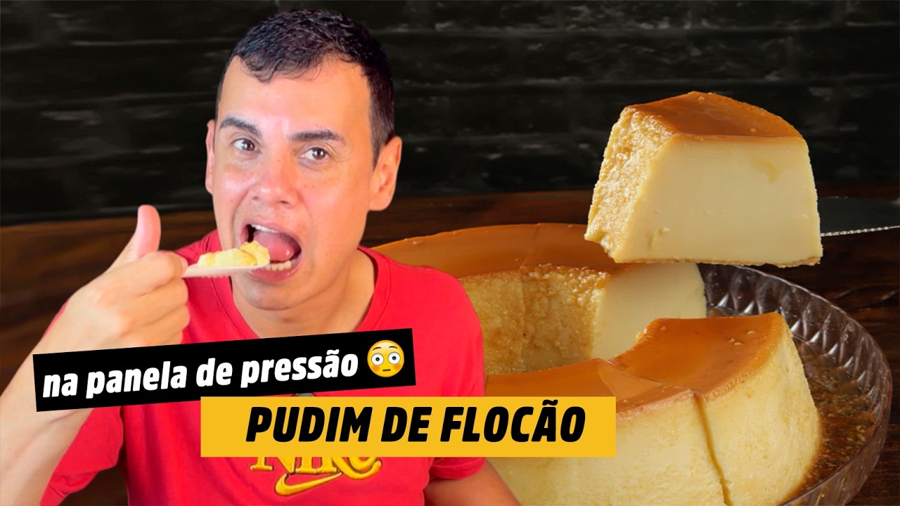 PUDIM DE FLOCÃO NA PANELA DE PRESSÃO 😱 Fica pronto em 10 minutos e derrete na boca!