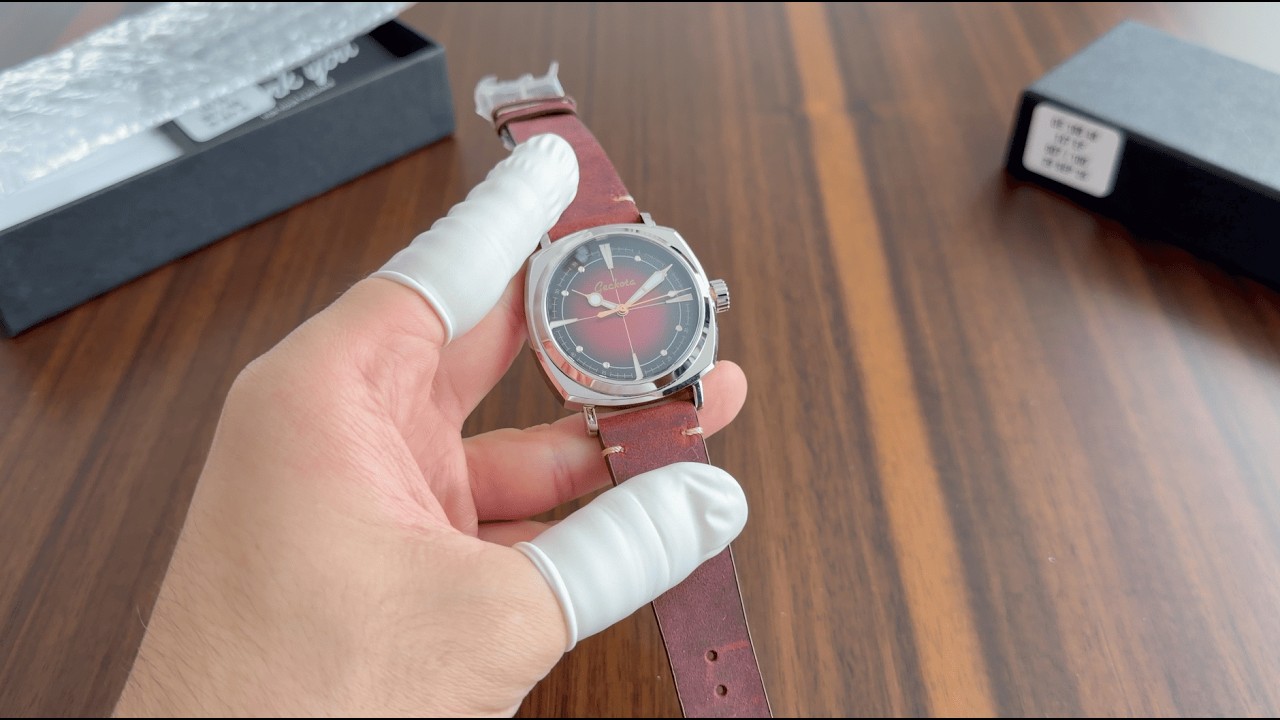 Geckota Pioneer Brushed Red / Bordeaux Dial 42mm Automatic Wrist Watch / Micro Brand