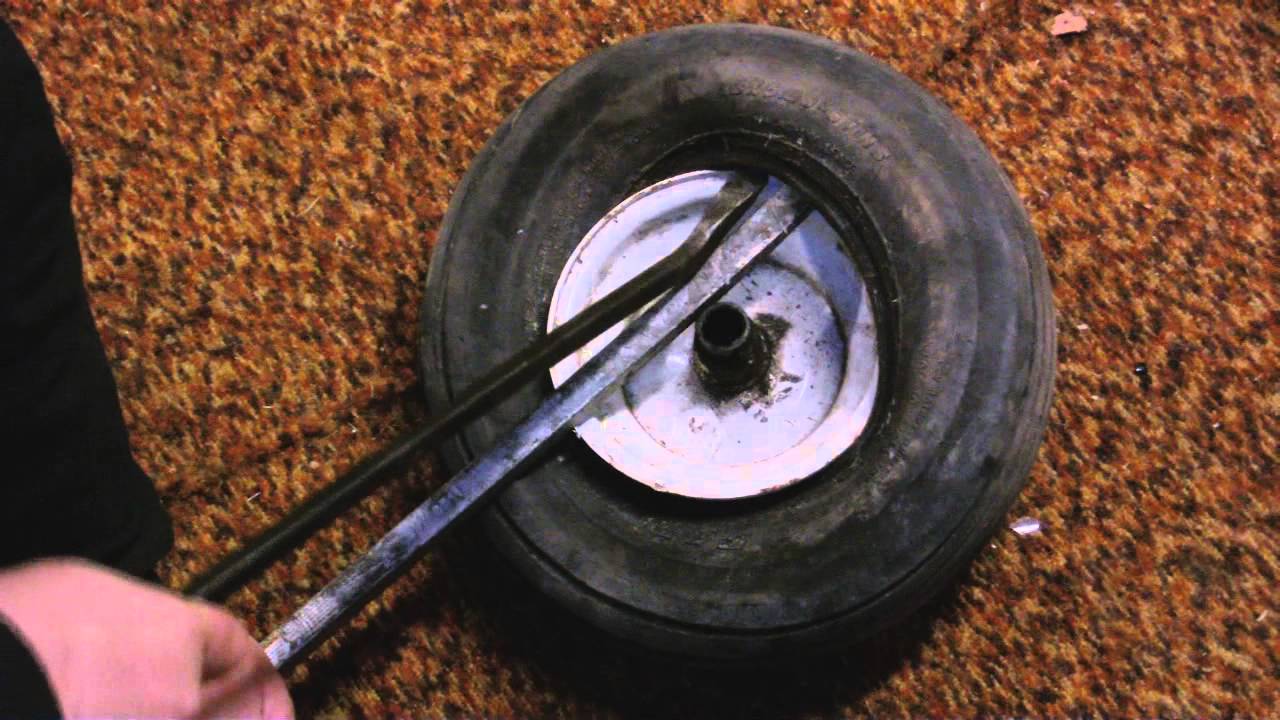 How To Dismount And Mount lawn Mower Tire With Hand Tools