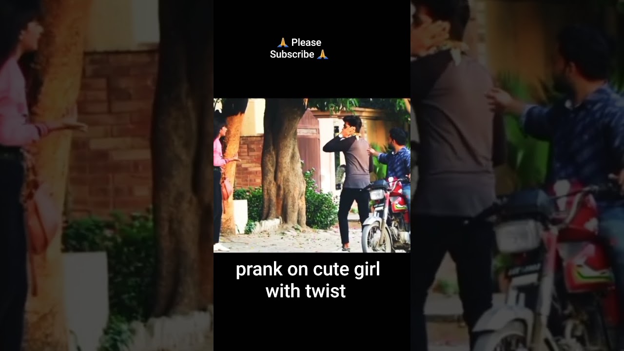 😍 prank on cute girl 👩 with twist 😳 #shorts #youtubeshorts  #prank #cute #girl