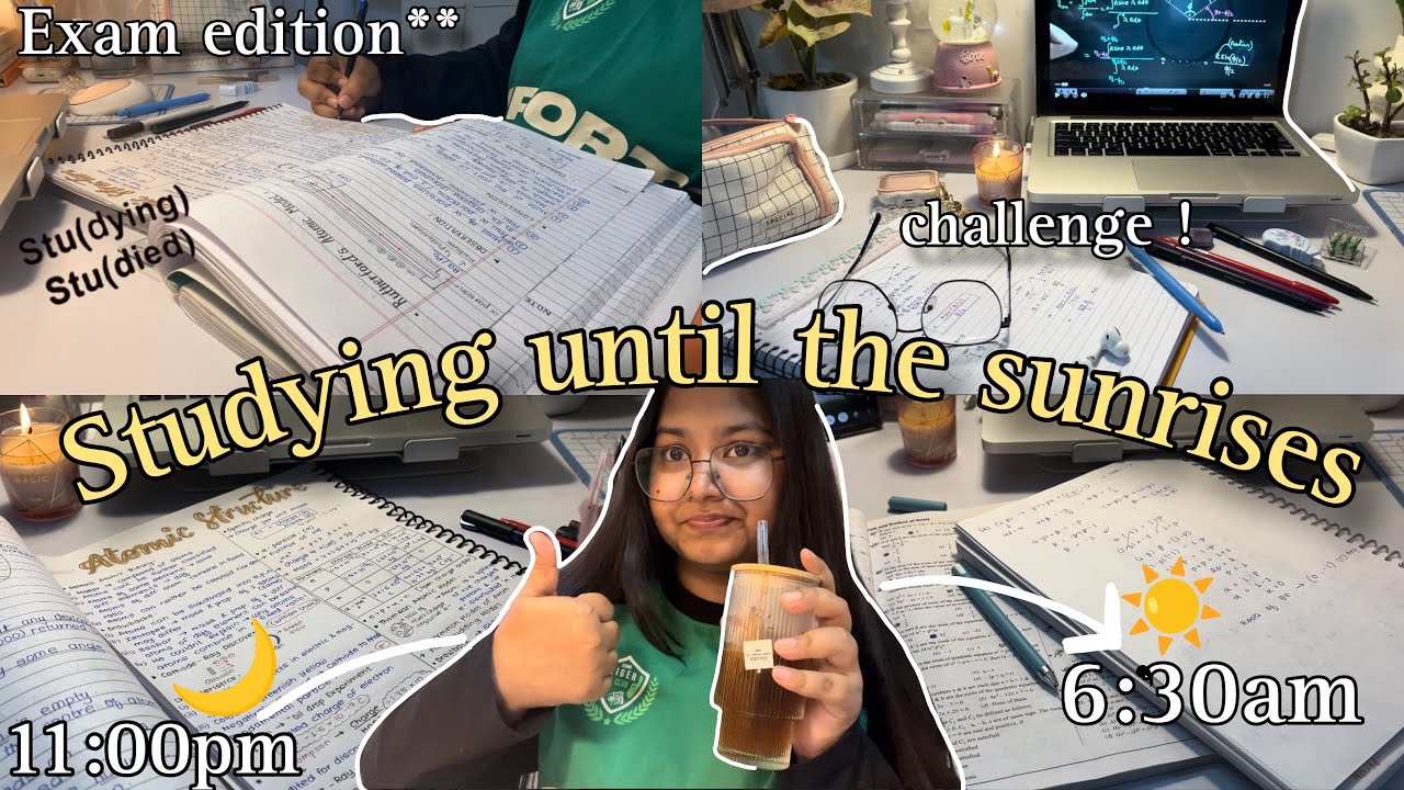 Study Vlog Class 11 ♡ | PULLING AN ALL NIGHTER 📝*studying until the sunrises*