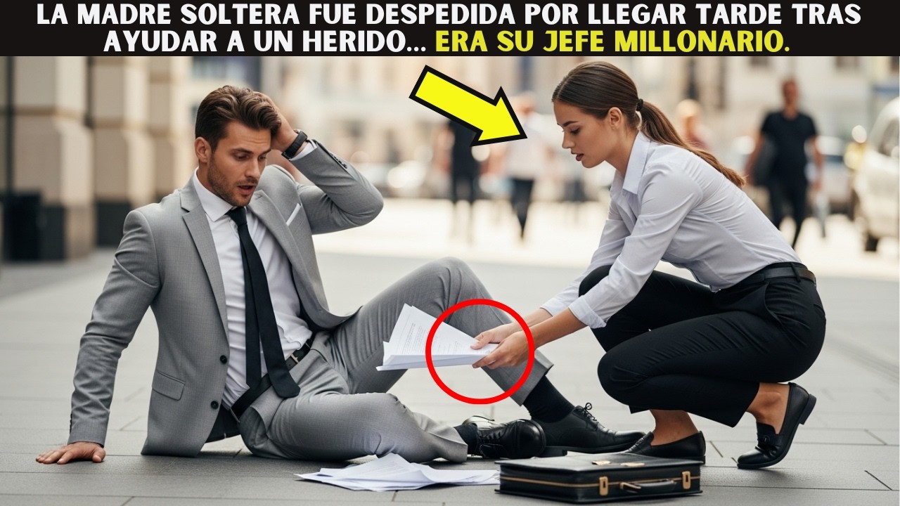 La madre soltera fue despedida por llegar tarde tras ayudar a un herido… era su jefe Millonario.