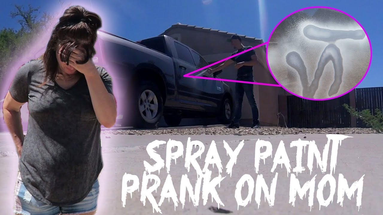 SPRAY PAINT CAR PRANK ON MOM!