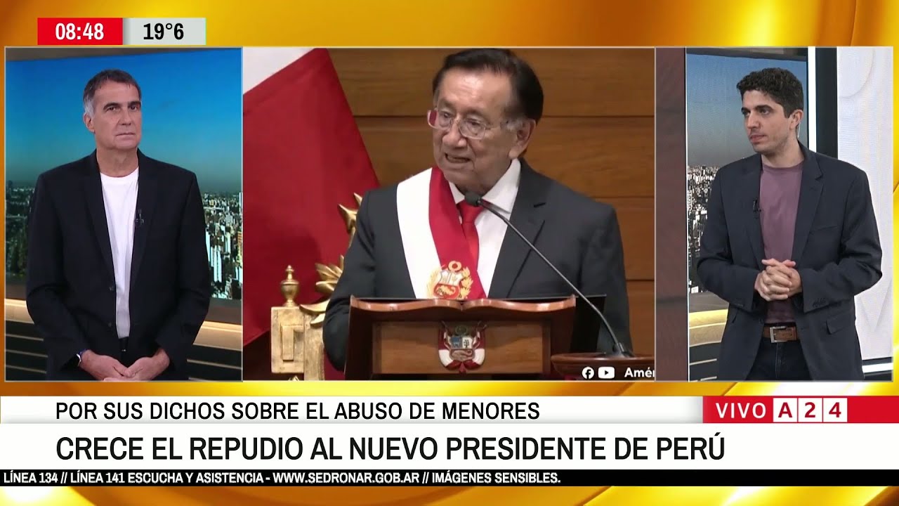 🌎 PERÚ: REPUDIO CONTRA EL NUEVO PRESIDENTE, JOSÉ MARÍA BALCÁZAR POR DICHOS SOBRE ABUSO INFANTIL