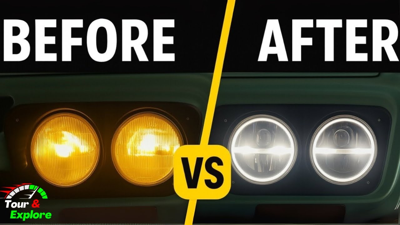 UNI-SHINE 5.75” LED Headlight Install and review! 1967 GMC C15
