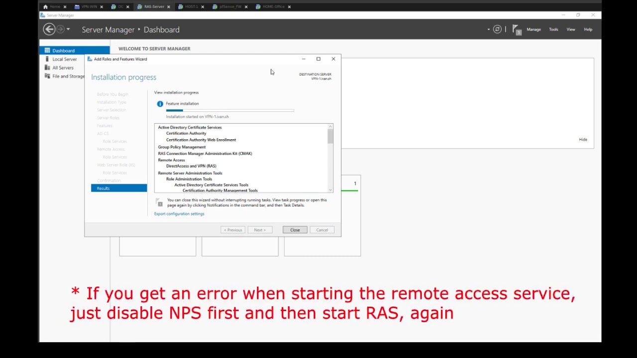 Setting up SSTP VPN on Windows Server 2019