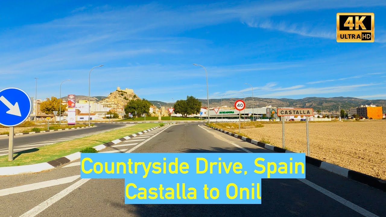 Senic Countryside Drive From Castalla To Onil, Spain 🇪🇸  in 4K
