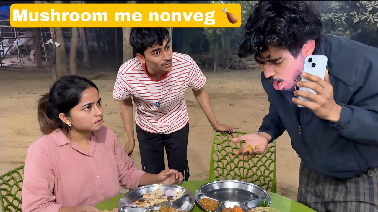 Non-veg kha liya 😱mushroom ke andar chicken