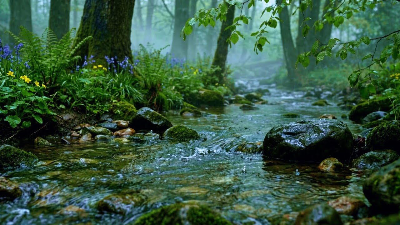 Forest Nature Sounds – Small Flowing River & Relaxing Bird Chirping (30 Minutes)