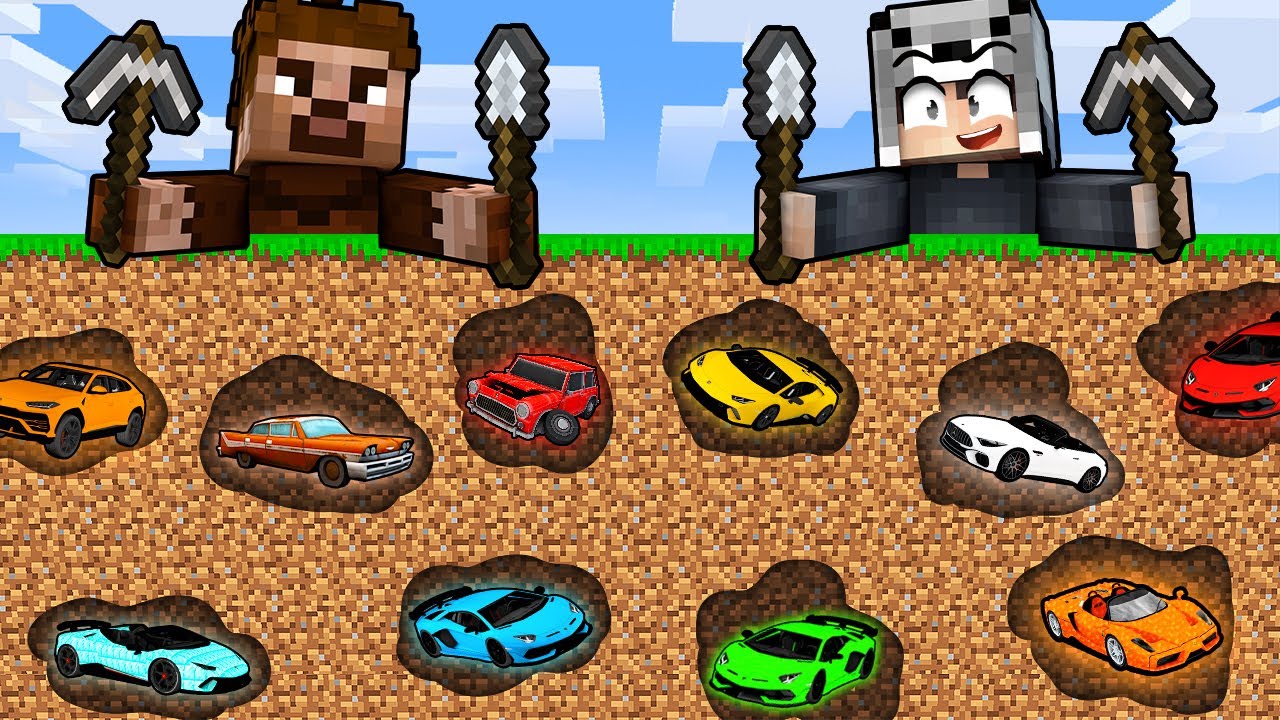 ZENGİN VS FAKİR ARABA MADENİ YARIŞI - Minecraft